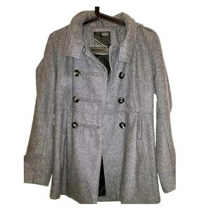 Ladies wool double breasted pea coat with pockets